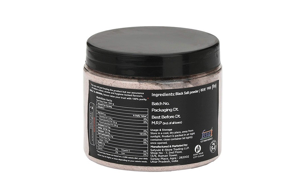Salz & Aroma Black Salt Powder    Plastic Jar  100 grams